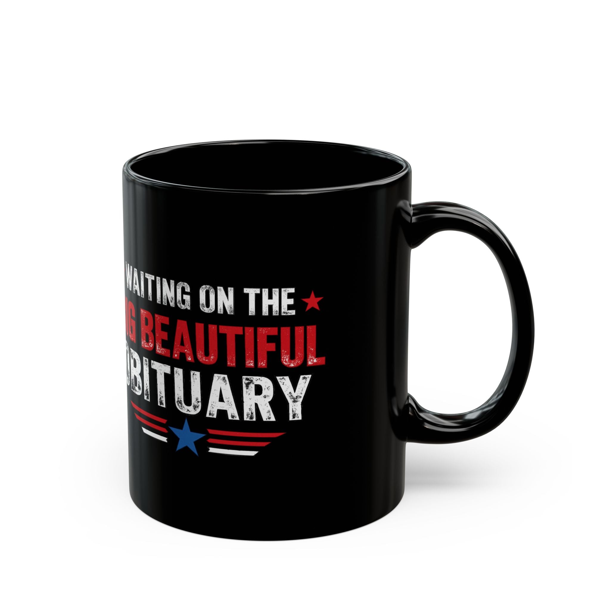 Patriotic TBBO Black Ceramic Coffee Cup | Satire with Attitude