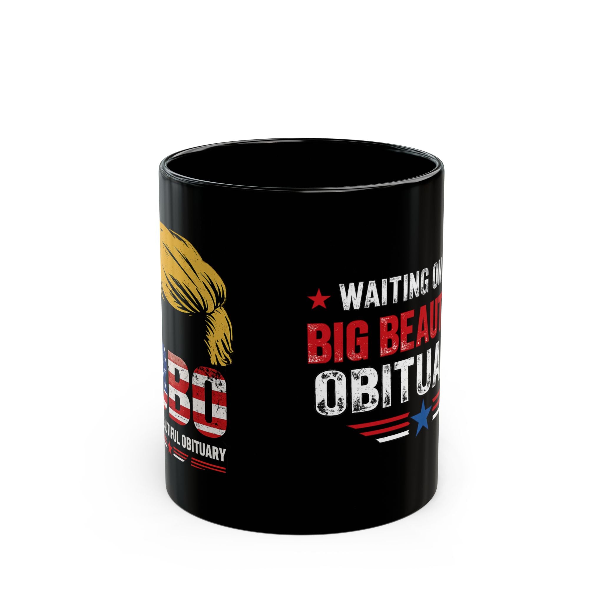 Patriotic TBBO Black Ceramic Coffee Cup | Satire with Attitude