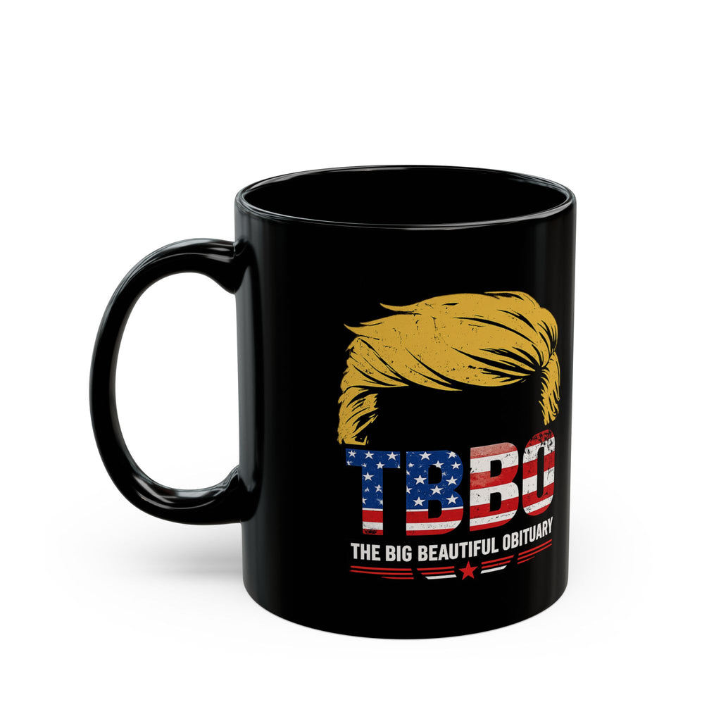 Patriotic TBBO Black Ceramic Coffee Cup | Satire with Attitude