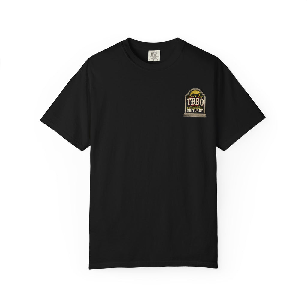 Headstone Obituary T-shirt | Satire with Attitude